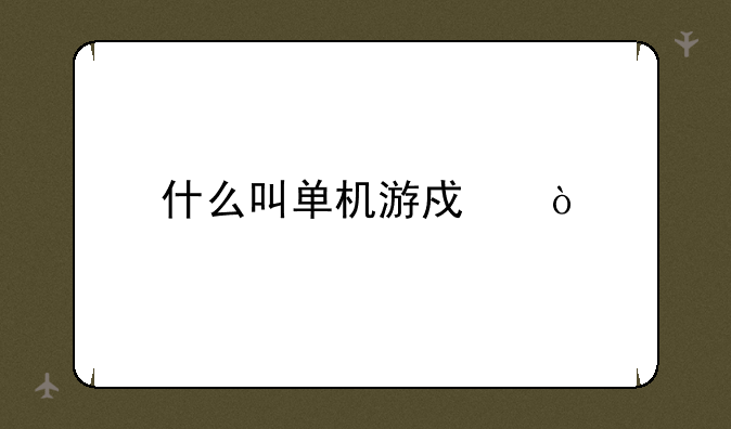 什么叫单机游戏？