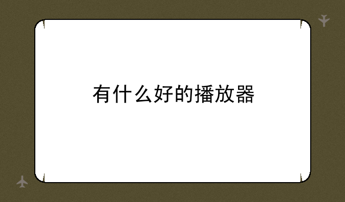 有什么好的播放器