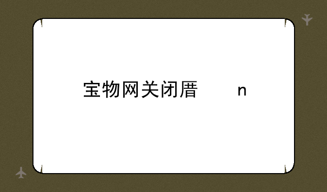 宝物网关闭原因