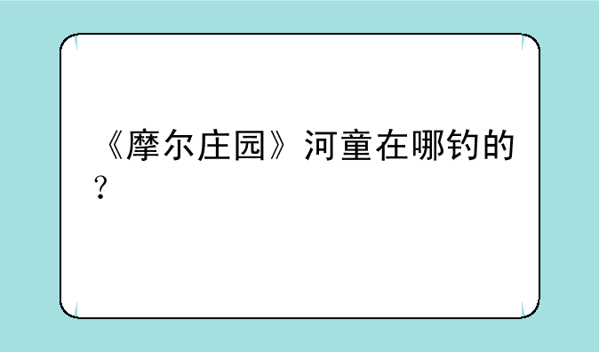 《摩尔庄园》河童在哪钓的？