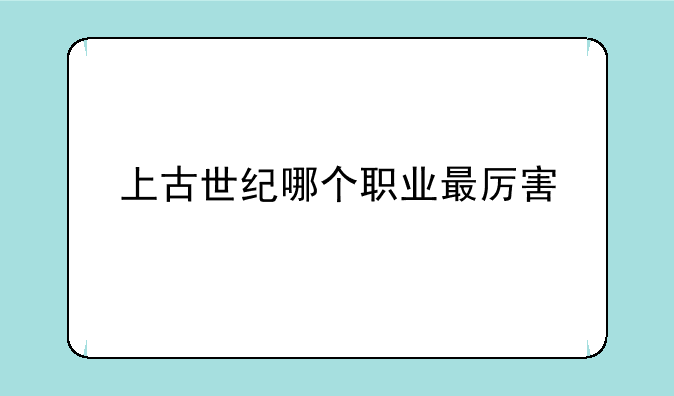上古世纪哪个职业最厉害