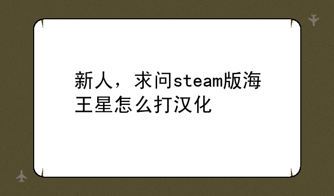 新人，求问steam版海王星怎么打汉化