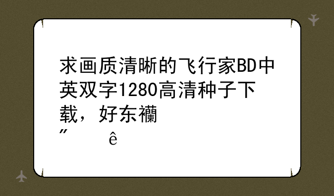 求画质清晰的飞行家BD中英双字1280高清种子下载，好东西大家分享